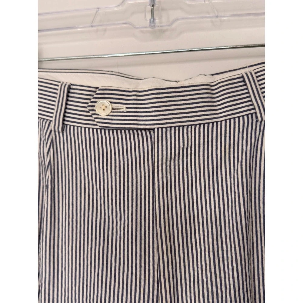 Brooks Brothers Pants Men's Seersucker Blue Striped Nautical Preppy 39 x 33‎